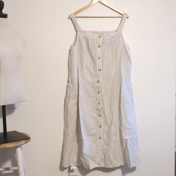 Liz Claiborne linen button down dress with pockets size XXL - Picture 1 of 4